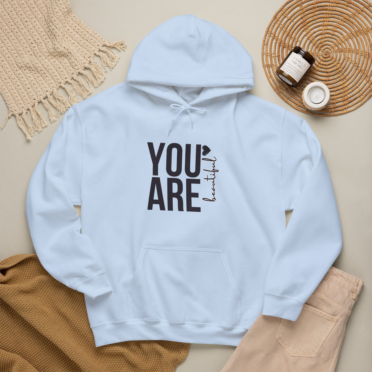 You Are Enough beautiful | Self Love Motivational Graphic Hoodie