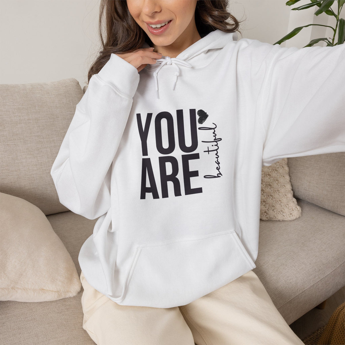 You Are Enough beautiful | Self Love Motivational Graphic Hoodie