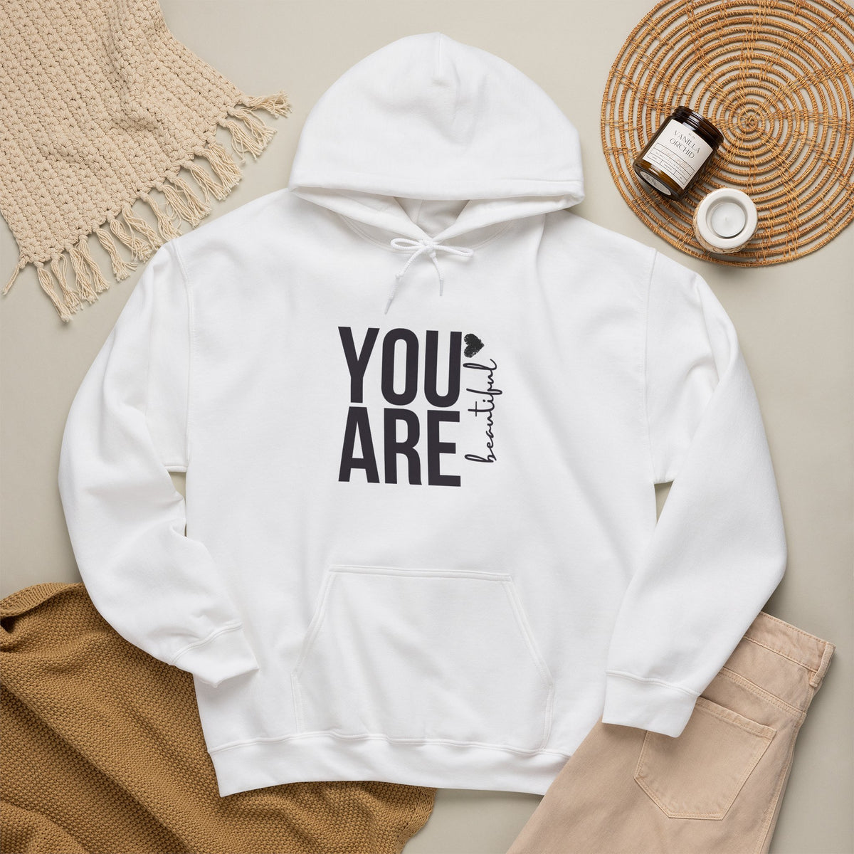 You Are Enough beautiful | Self Love Motivational Graphic Hoodie