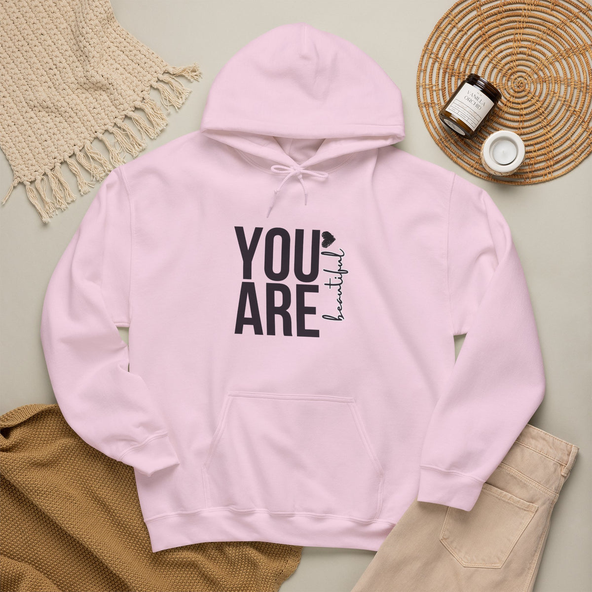 You Are Enough beautiful | Self Love Motivational Graphic Hoodie