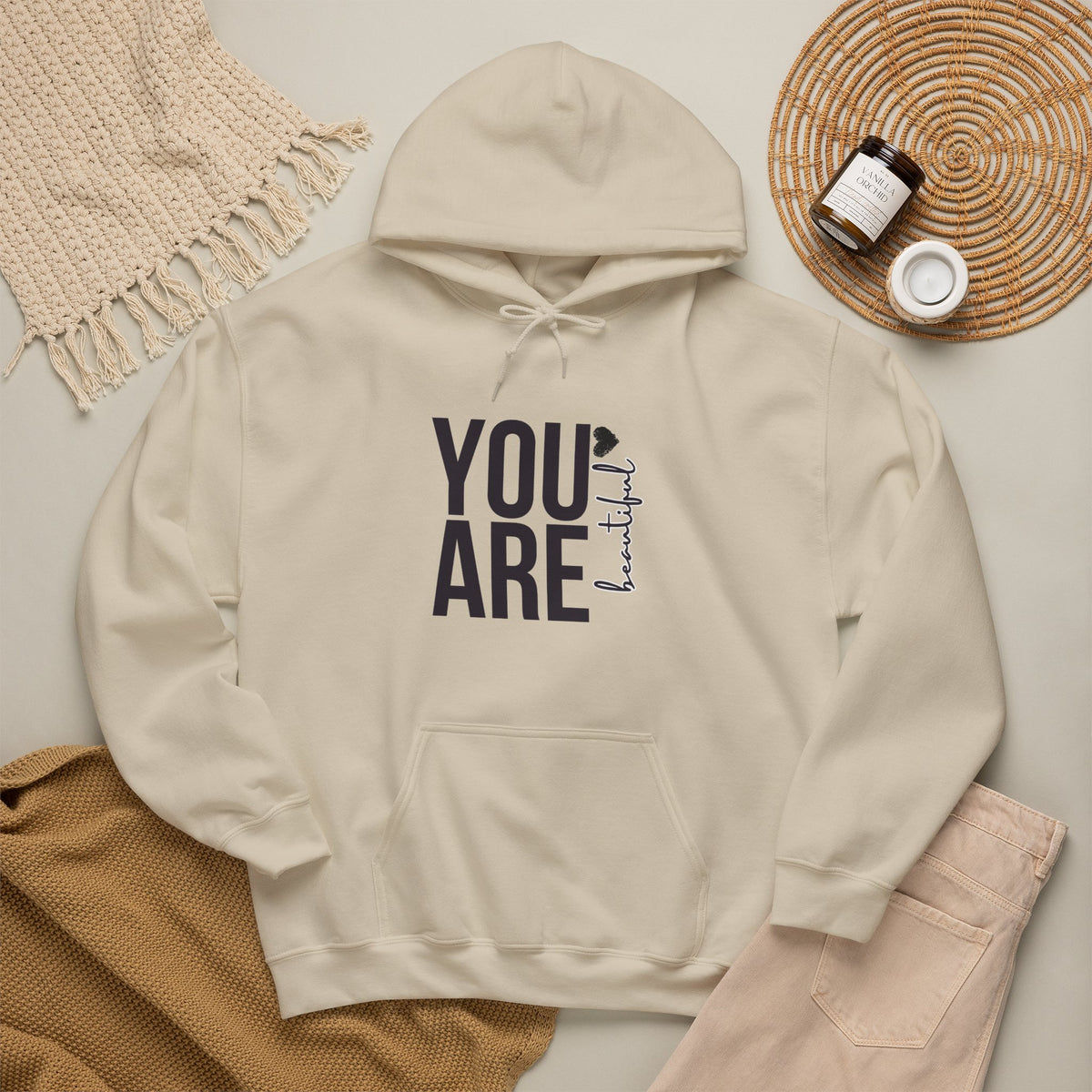 You Are Enough beautiful | Self Love Motivational Graphic Hoodie