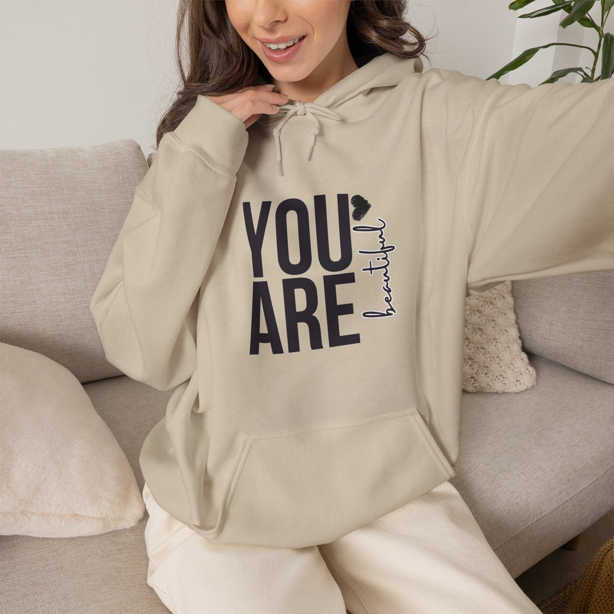 You Are Enough beautiful | Self Love Motivational Graphic Hoodie