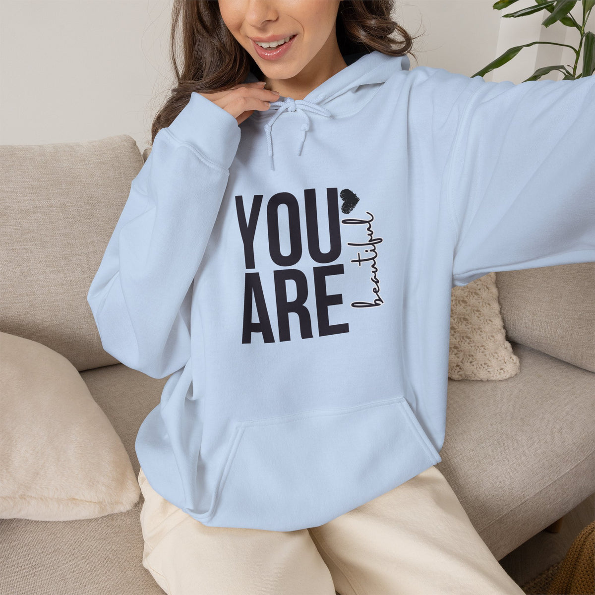 You Are Enough beautiful | Self Love Motivational Graphic Hoodie