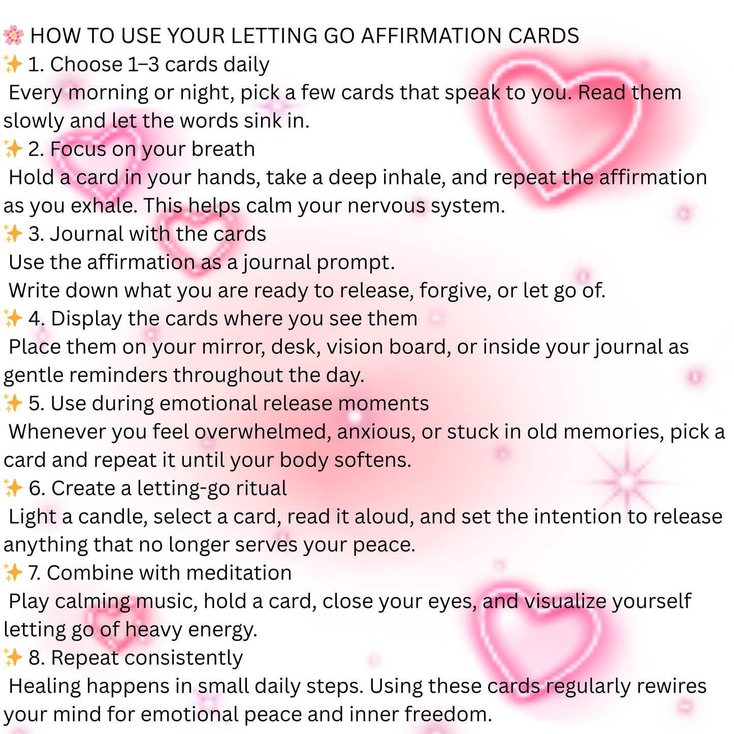 Bloomera Letting Go Affirmation Deck