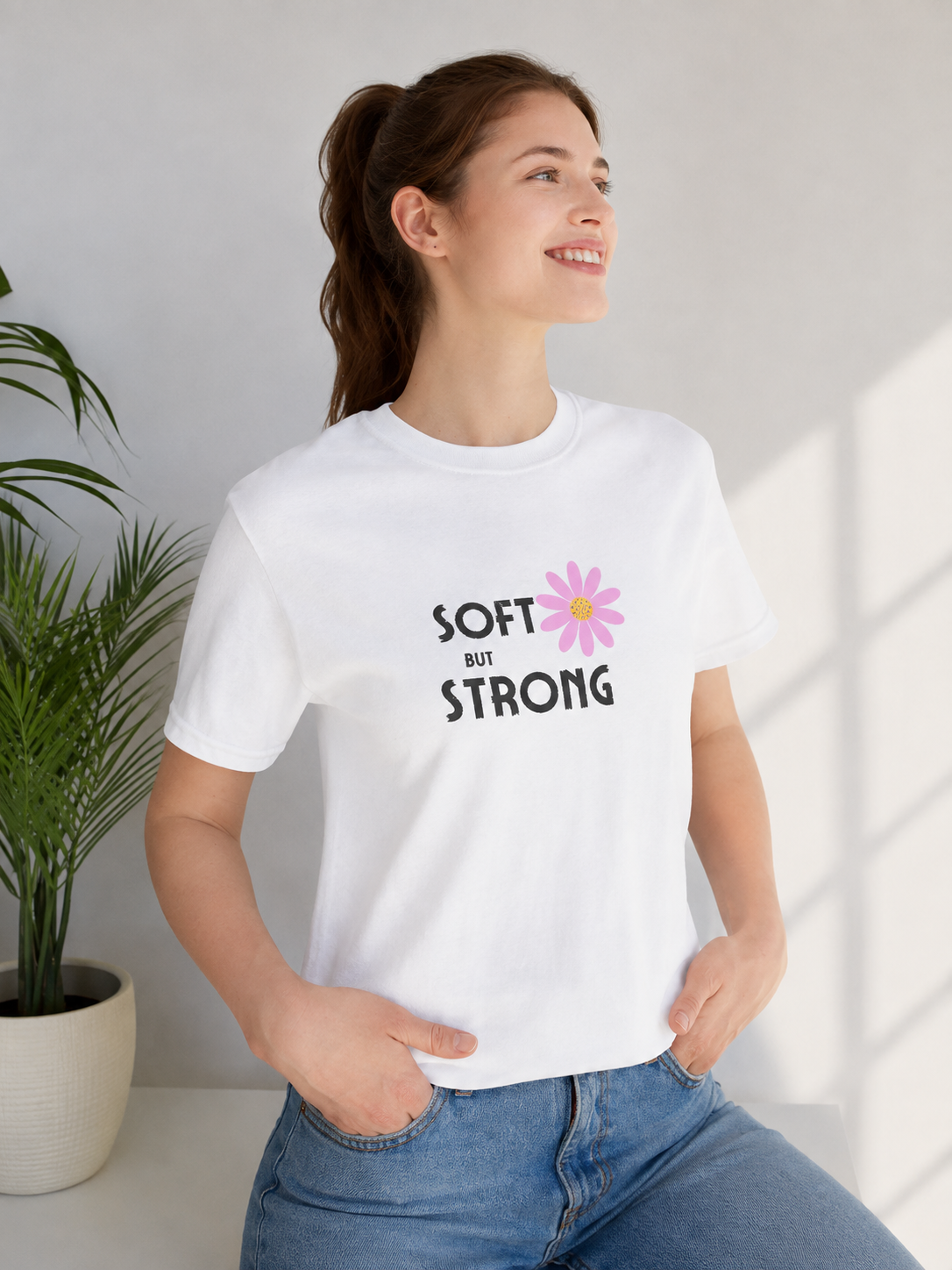 🌸 Bloomera "Soft but Strong" Graphic Tee".