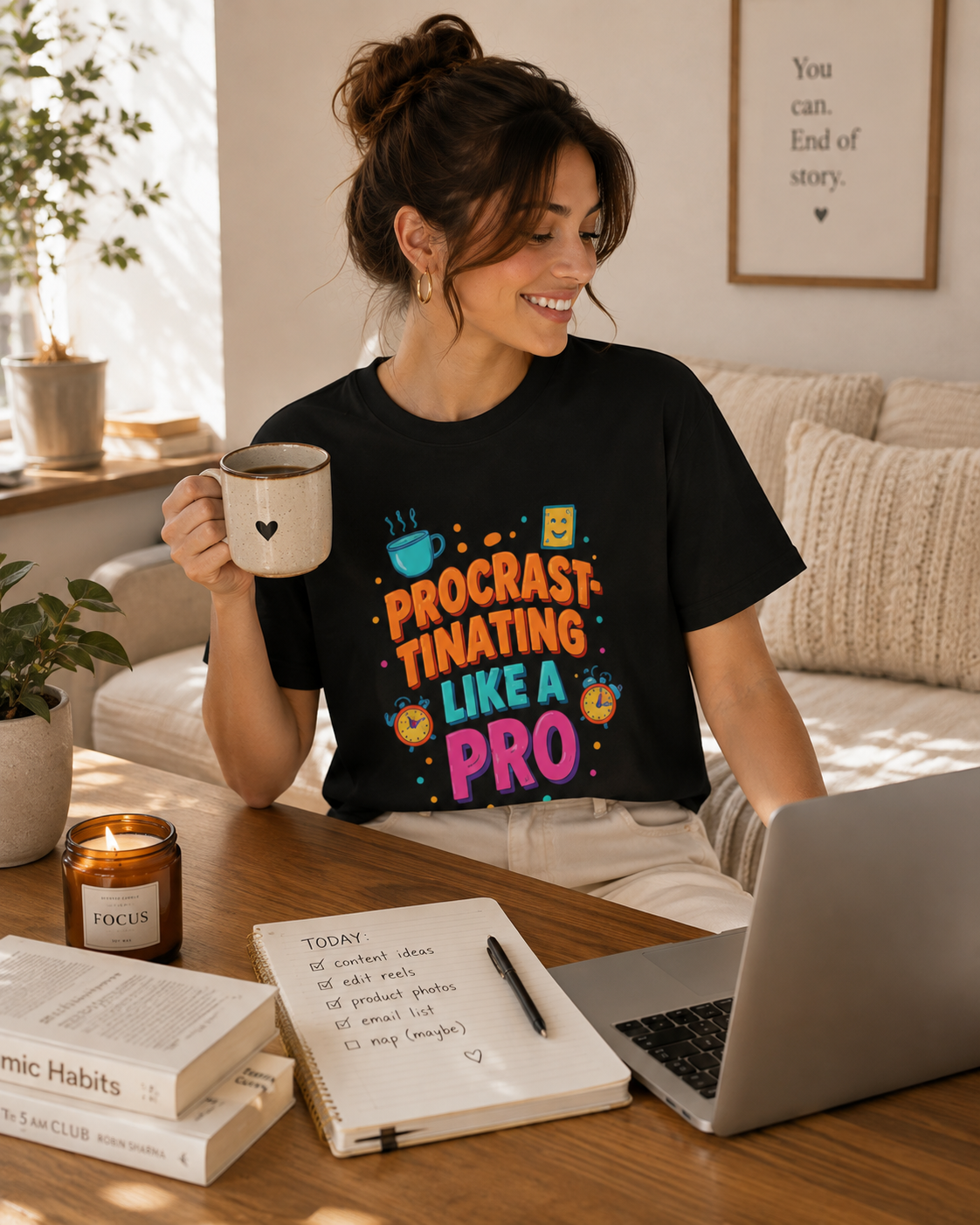 Procrastinating Like a Pro Tee ♥️ | Bloomera Edition
