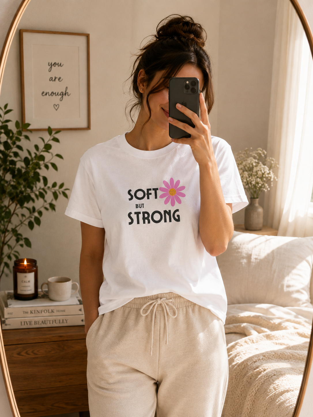 🌸 Bloomera "Soft but Strong" Graphic Tee".