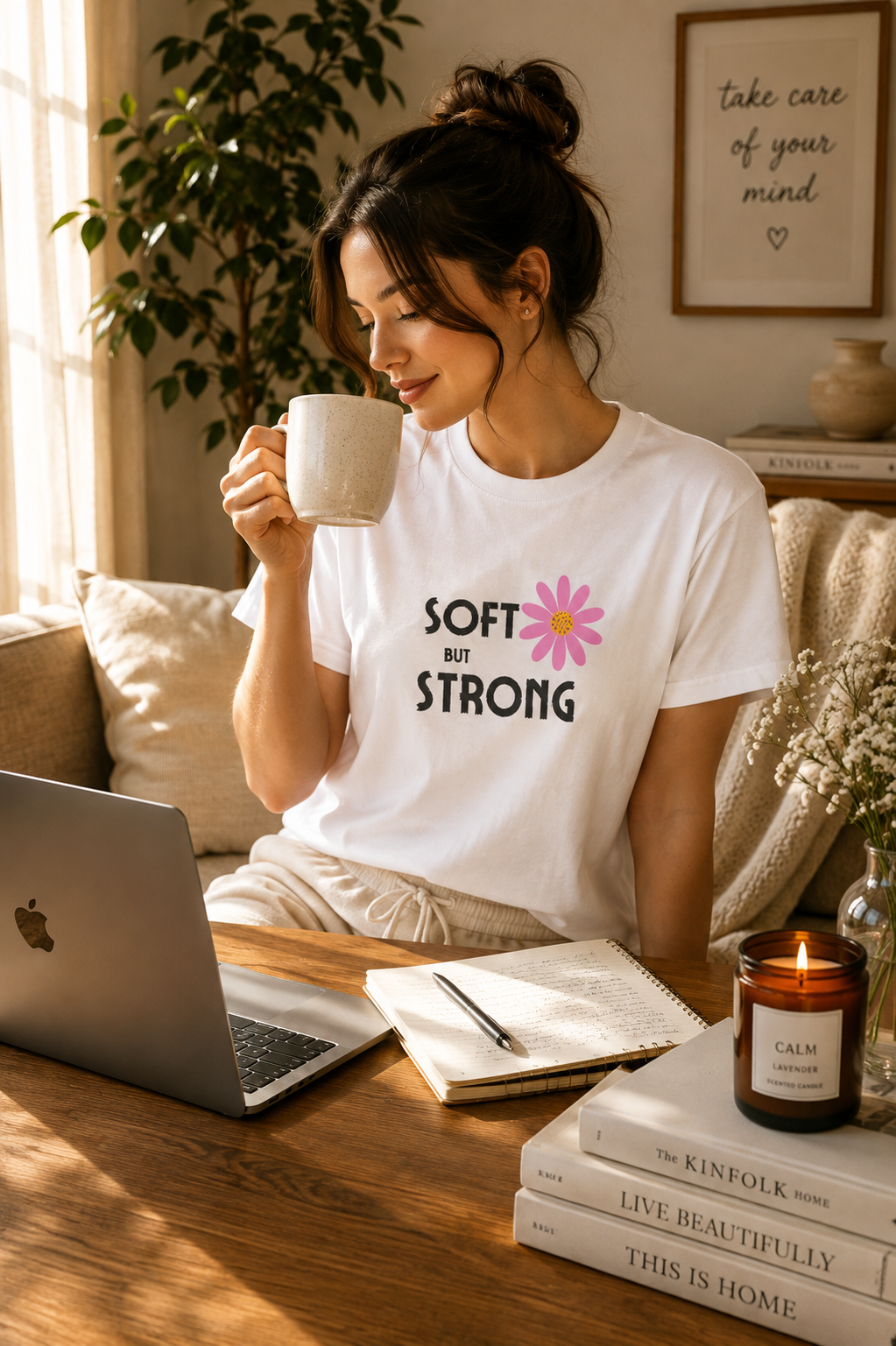 🌸 Bloomera "Soft but Strong" Graphic Tee".