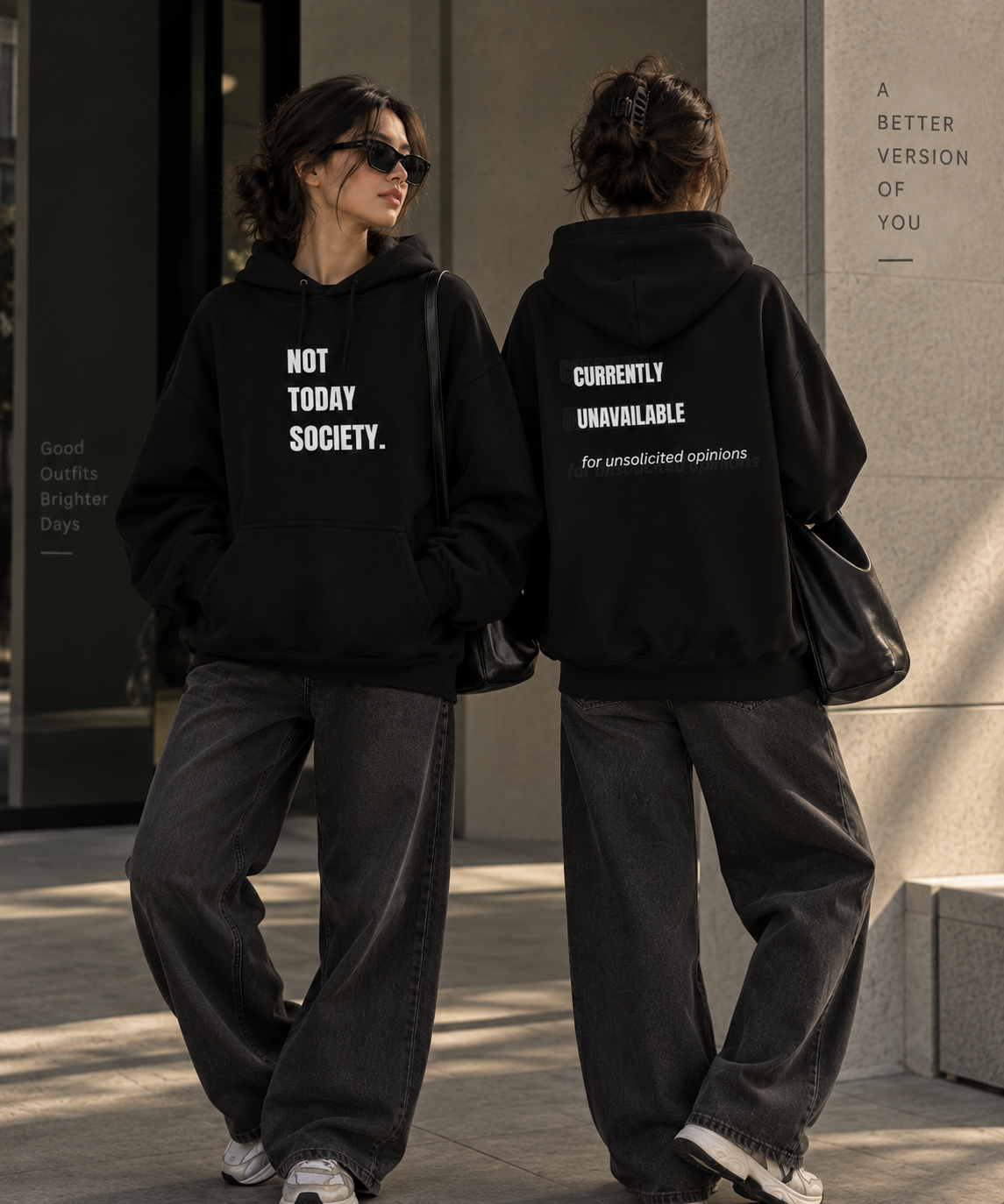 Not Today Society Hoodie | Currently Unavailable Graphic Oversized Hoodie