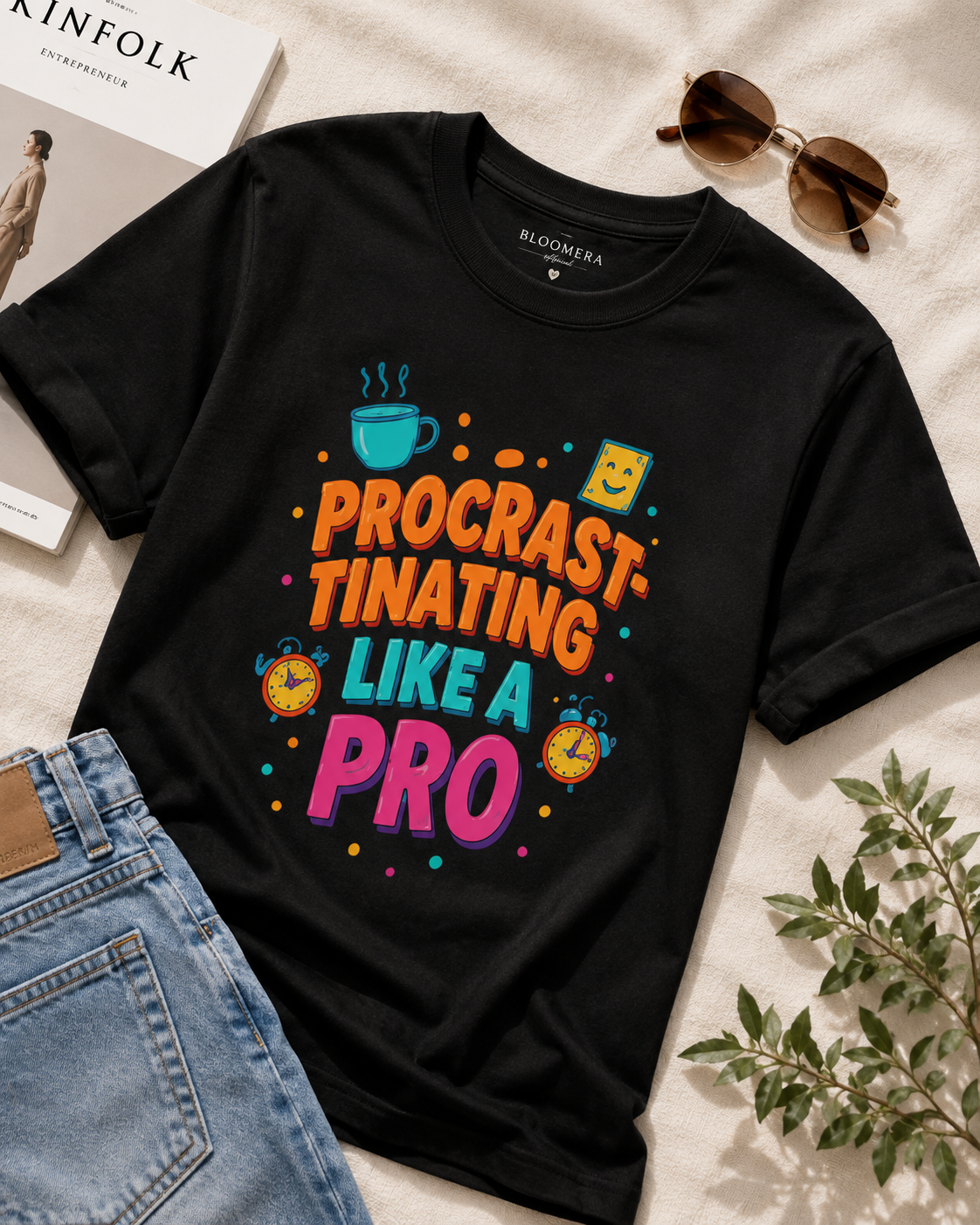Procrastinating Like a Pro Tee ♥️ | Bloomera Edition